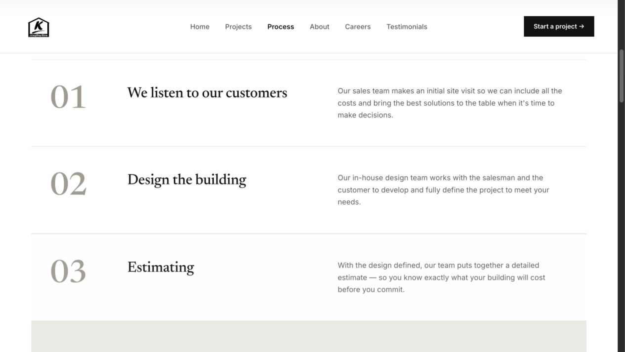 K-Construction public design process page