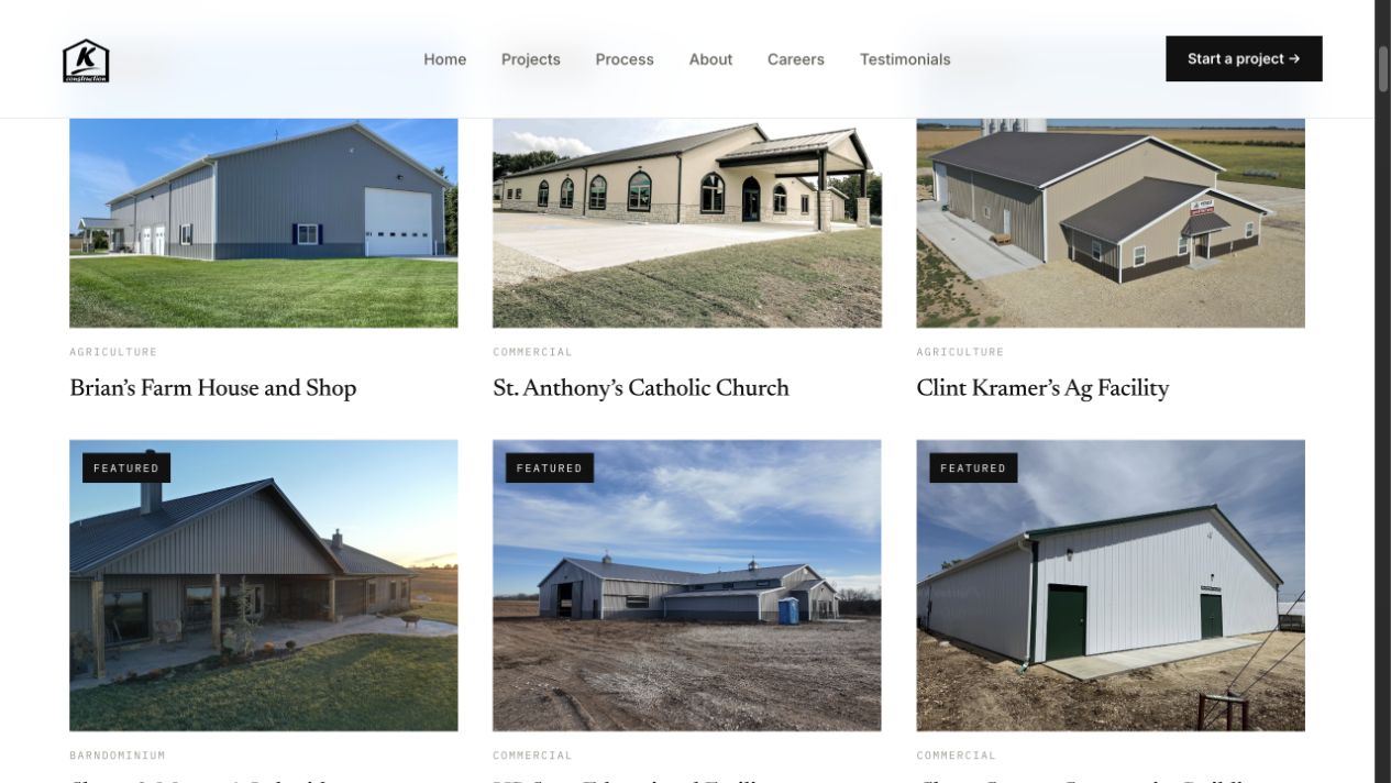 K-Construction public project portfolio